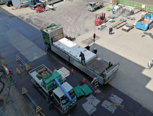 幹線動力設備 盤搬入作業